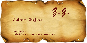 Zuber Gejza névjegykártya